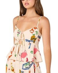 Astr - Alma Tie Front Top - Lyst