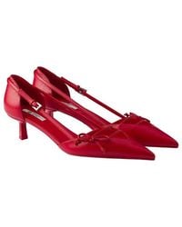Prada - Open-Side Leather Pumps - Lyst