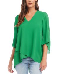 Karen Kane - Bracelet Sleeve Asymmetric Top - Lyst