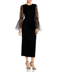 Paper London Dawn Sheer - Sleeve Lady Lux Dress - Black