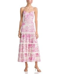 Aqua - City Palm Scenic Print Dress - Lyst