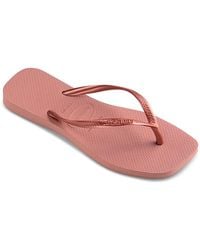 Havaianas - Slim Square Toe Slip On Flip Flop Sandals - Lyst