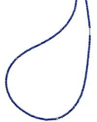 Lagos Sterling Silver Caviar Icon Lapis Five Station Strand Necklace - Blue