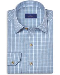 David Donahue - Cashmere Blend Herringbone Check Sport Shirt - Lyst