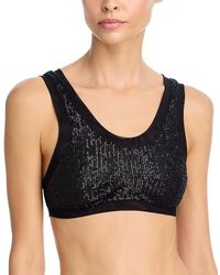 Norma Kamali - Racer Sequin Swim Bra Bikini Top - Lyst