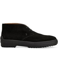 Tod's - Winter Gommino Desert Suede Lace Up Chukka Boots - Lyst