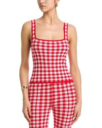 Aqua - Gingham Knit Top - Lyst