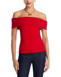 Aqua - Ponte Off-The-Shoulder Top - Lyst