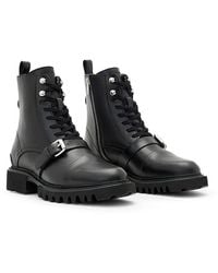 AllSaints - Tori Buckle Detail Ankle Boots - Lyst