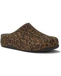 Fitflop - Shuv Suede Leopard Print Clogs - Lyst