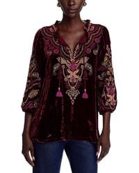 Johnny Was - Embroidered Velvet Top - Lyst
