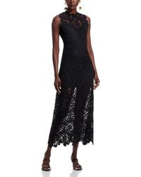 Aqua - Crochet Mock Neck Maxi Dress - Lyst