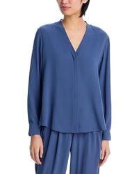 Eileen Fisher - Silk V Neck Shirt - Lyst