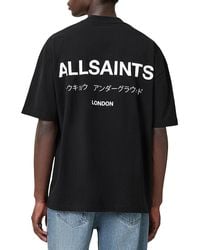 AllSaints - Underground Organic Cotton Logo Graphic Tee - Lyst
