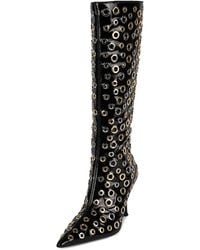 Jeffrey Campbell - Holey Pointed Toe Grommet Detail Tall High Heel Boots - Lyst