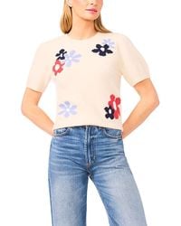 Cece - Groovy Flower Short Sleeve Pullover Sweater - Lyst