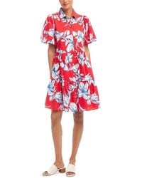 Karen Kane - Puff Sleeve Tiered Shirt Dress - Lyst