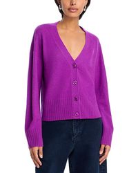 Aqua - V Neck Cashmere Cardigan - Lyst