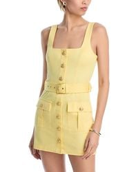 L'Agence - Midy Button Front Mini Dress - Lyst
