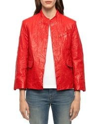 Zadig & Voltaire - Veryn Cuir Froisse Leather Jacket - Lyst