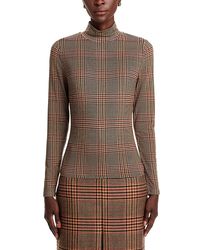 Veronica Beard - Nate Check Mock Neck Top - Lyst