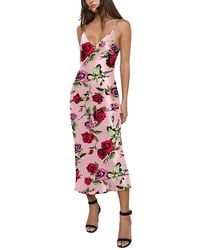 L'Agence - Seridie Silk Midi Slip Dress - Lyst