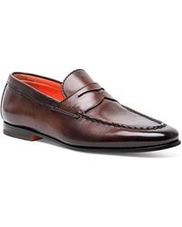 Santoni - Carlos Slip On Penny Loafers - Lyst