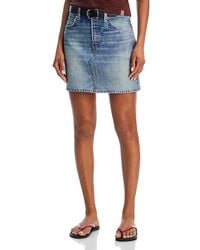Rag & Bone - Miramar Ponte Denim Printed Mini Skirt - Lyst