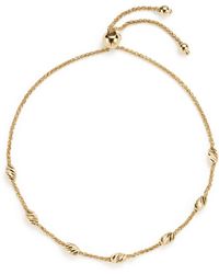 Bloomingdale's 14k Yellow Gold Beaded Wheat Chain Bracelet - Metallic