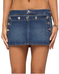 Edikted - Fridie Buttoned Denim Mini Skort - Lyst