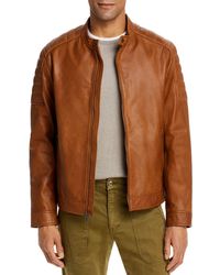 Cole Haan Leather Moto Jacket - Brown