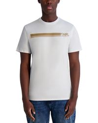Karl Lagerfeld - Race Stripe Slim Fit Logo Tee - Lyst