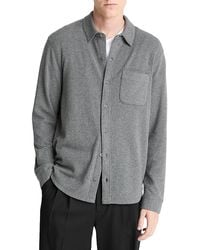 Vince - Solid Button Front Knit Shirt - Lyst