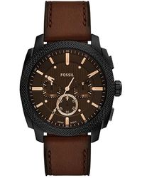 Fossil - Machine Chronograph Leather Watch, 44Mm - Lyst