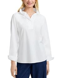 Foxcroft - Tammy Long Sleeve Popover Top - Lyst