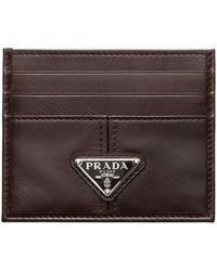 Prada - Leather Card Holder - Lyst