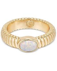 Ettika - Flex Ribbed Opal Ring - Lyst
