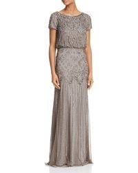 Adrianna Papell Embellished Gown - Gray