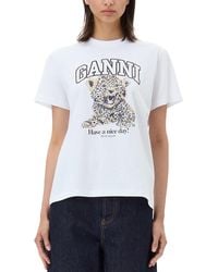 Ganni - Basic Jersey Relaxed Tee - Lyst