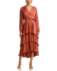 Steve Madden - Bei Surplice Neck Asymmetric Midi Dress - Lyst