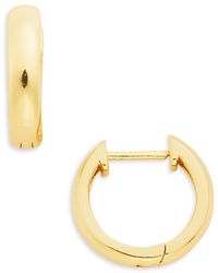 Aqua - 18K Plated Sterling Huggie Hoop Earrings - Lyst