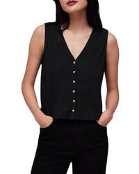 Whistles - Ribbed Button Front Tank Top - Lyst