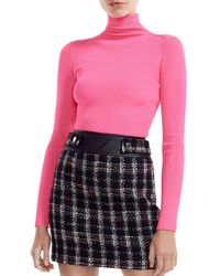 Maje Light Ribbed Turtleneck Jumper - Pink