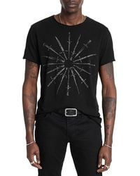 John Varvatos - Cotton Raw Edge Daggers Circle Graphic Tee - Lyst
