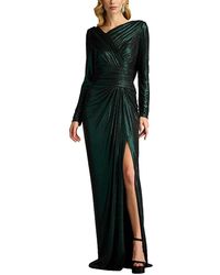 Tadashi Shoji - Zina Metallic Draped Cowl Back Gown - Lyst