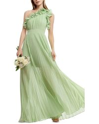 Dress the Population - Vida Asymmetric Pleated Gown - Lyst