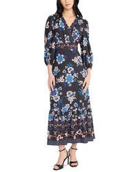 Donna Morgan - V Neck Midi Dress - Lyst