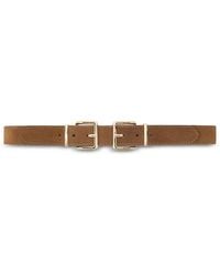 Maje - Double Buckle Suede Belt - Lyst