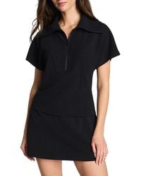 Spanx - Airessentials French Rib Short Sleeve Half Zip Top - Lyst