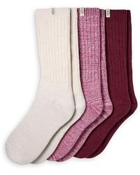 UGG - Rib Knit Slouchy Crew Socks, Pack Of 3 - Lyst